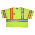 Mcr Safety Garments, Class3, Surveyor, Lime, Silv/Orange X4 SURVCL3LX4
